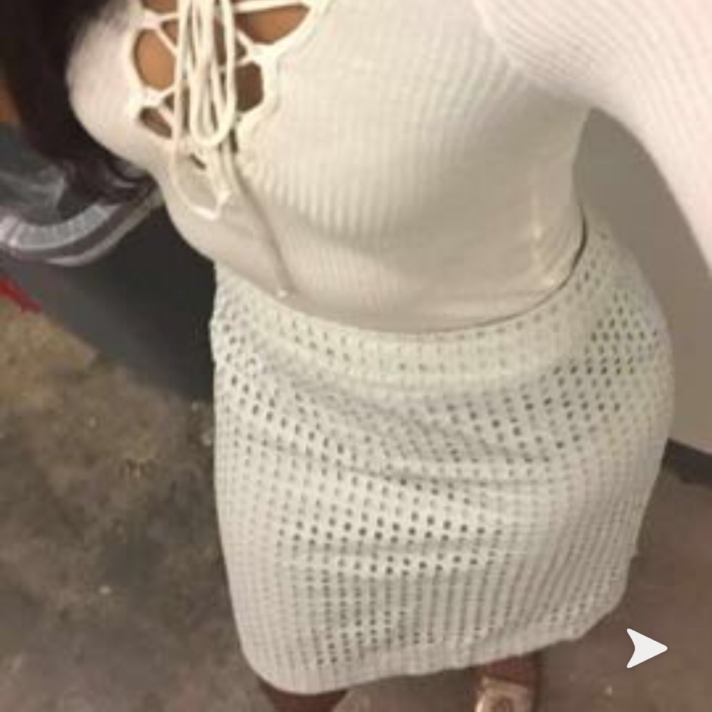 Eyelet Teal Skirt 💧